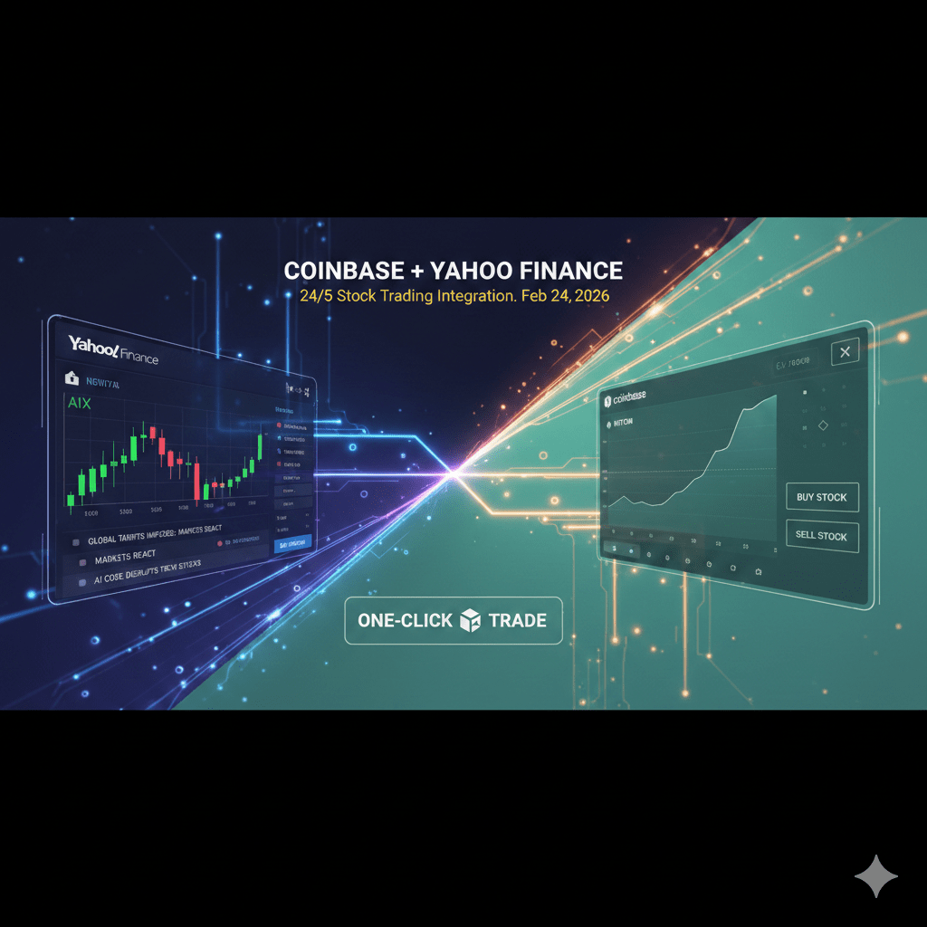 Coinbase Yahoo Finance stock trading integration
