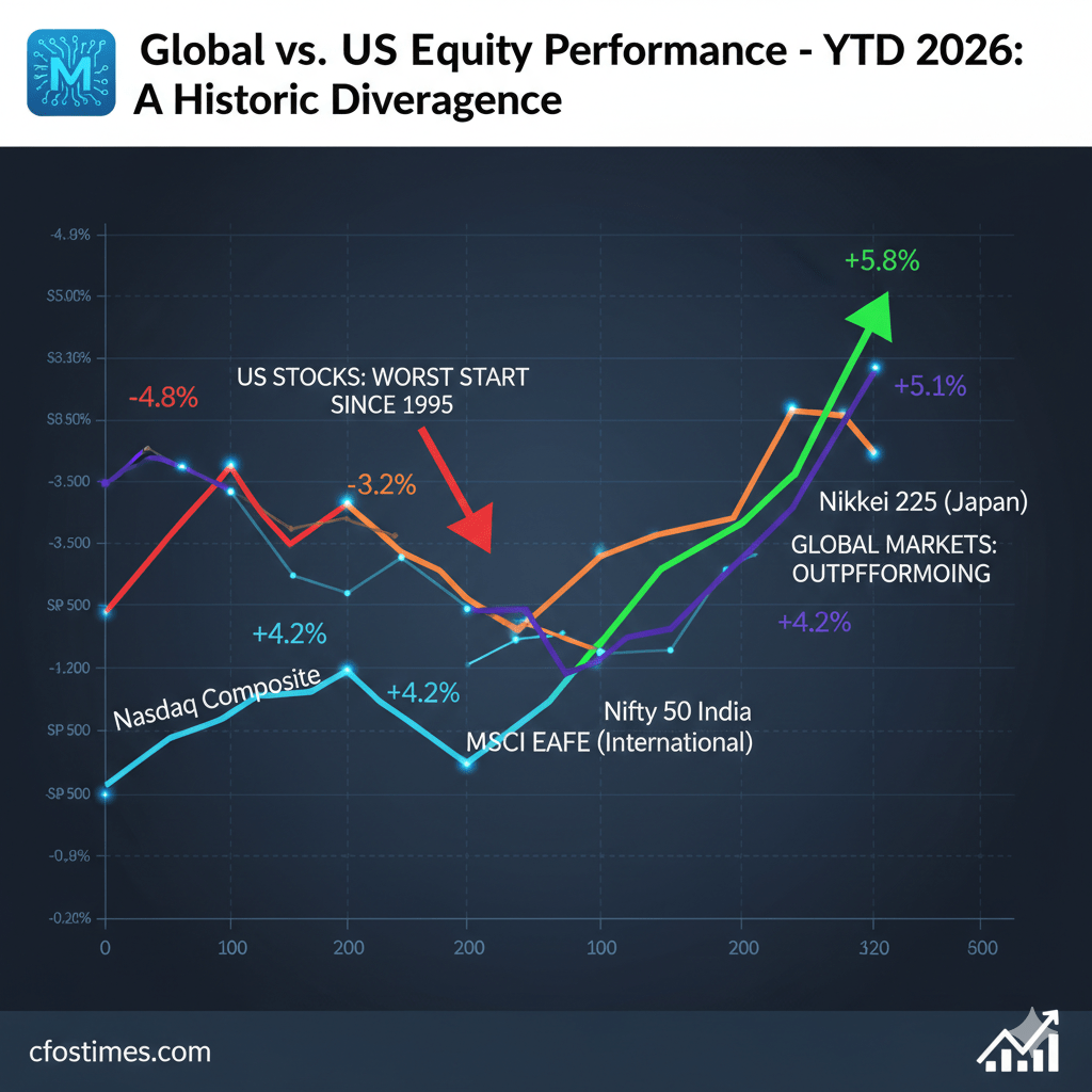 US Stocks see the worst start vs Global Markets since 1995