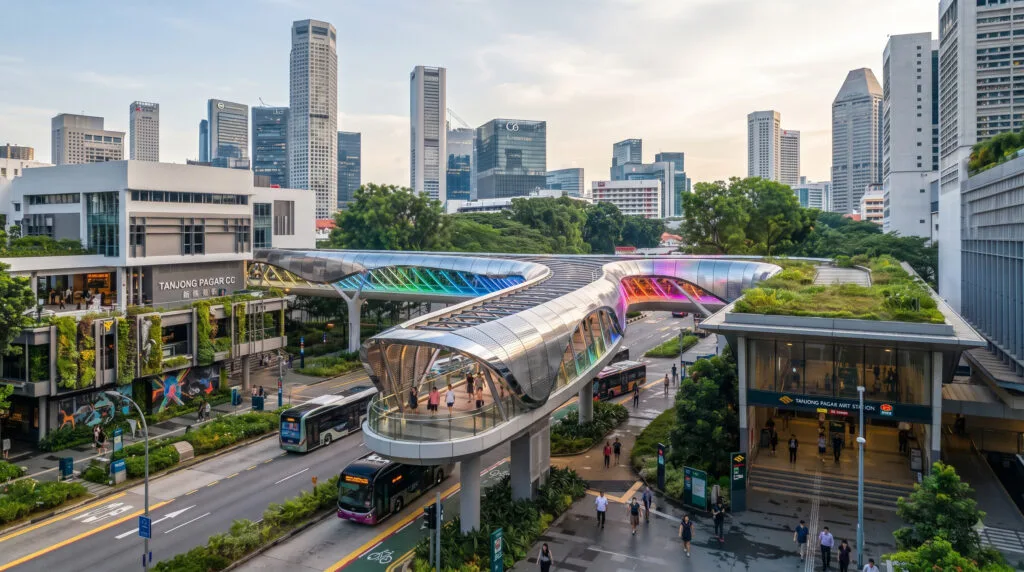 Amazing Sheltered Linkway to Connect Tanjong Pagar CC to MRT Station